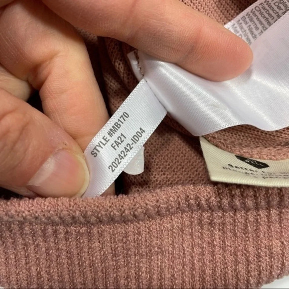 Madewell Ottoman Rib Square Neck Top Faded Mauve MB170 - Picture 5 of 9